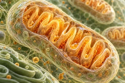 Illustration of mitochondria inside a cell