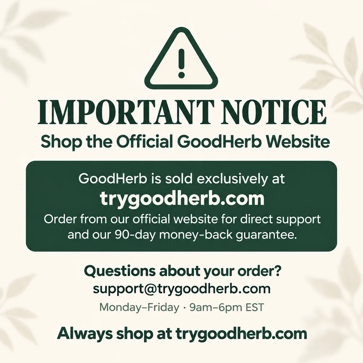 GoodHerb is sold exclusively at trygoodherb.com