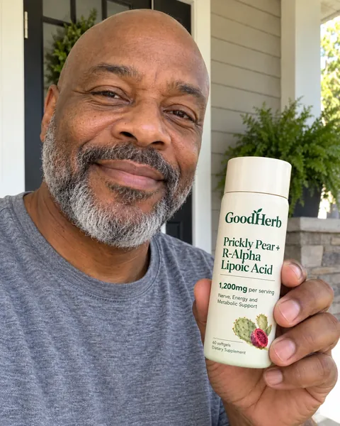 GoodHerb customer holding the bottle