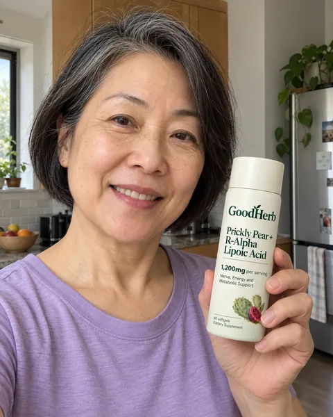 GoodHerb customer holding the bottle