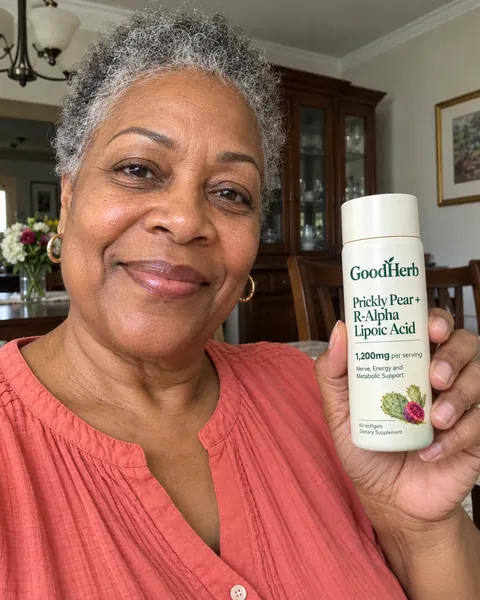 GoodHerb customer holding the bottle