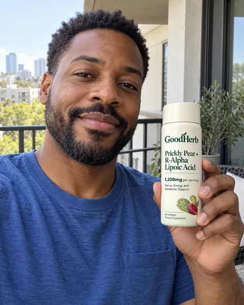 GoodHerb customer holding the bottle