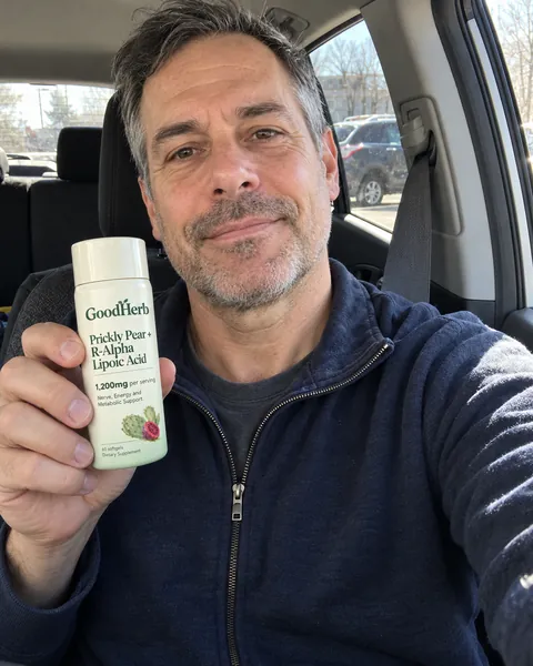 GoodHerb customer holding the bottle