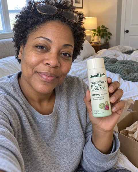 GoodHerb customer holding the bottle