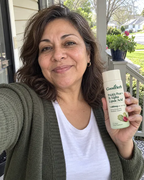 GoodHerb customer holding the bottle