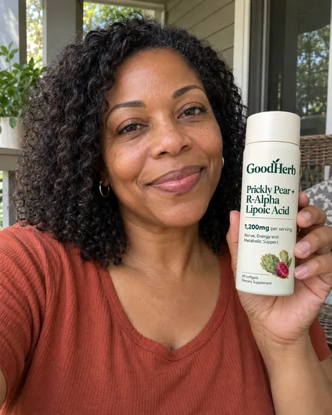 GoodHerb customer holding the bottle