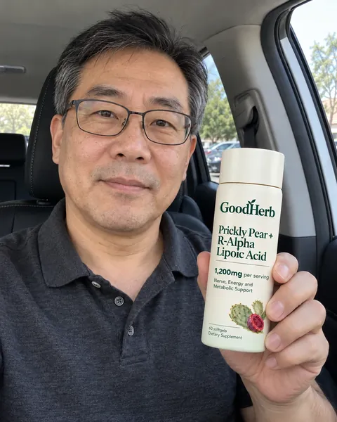 GoodHerb customer holding the bottle